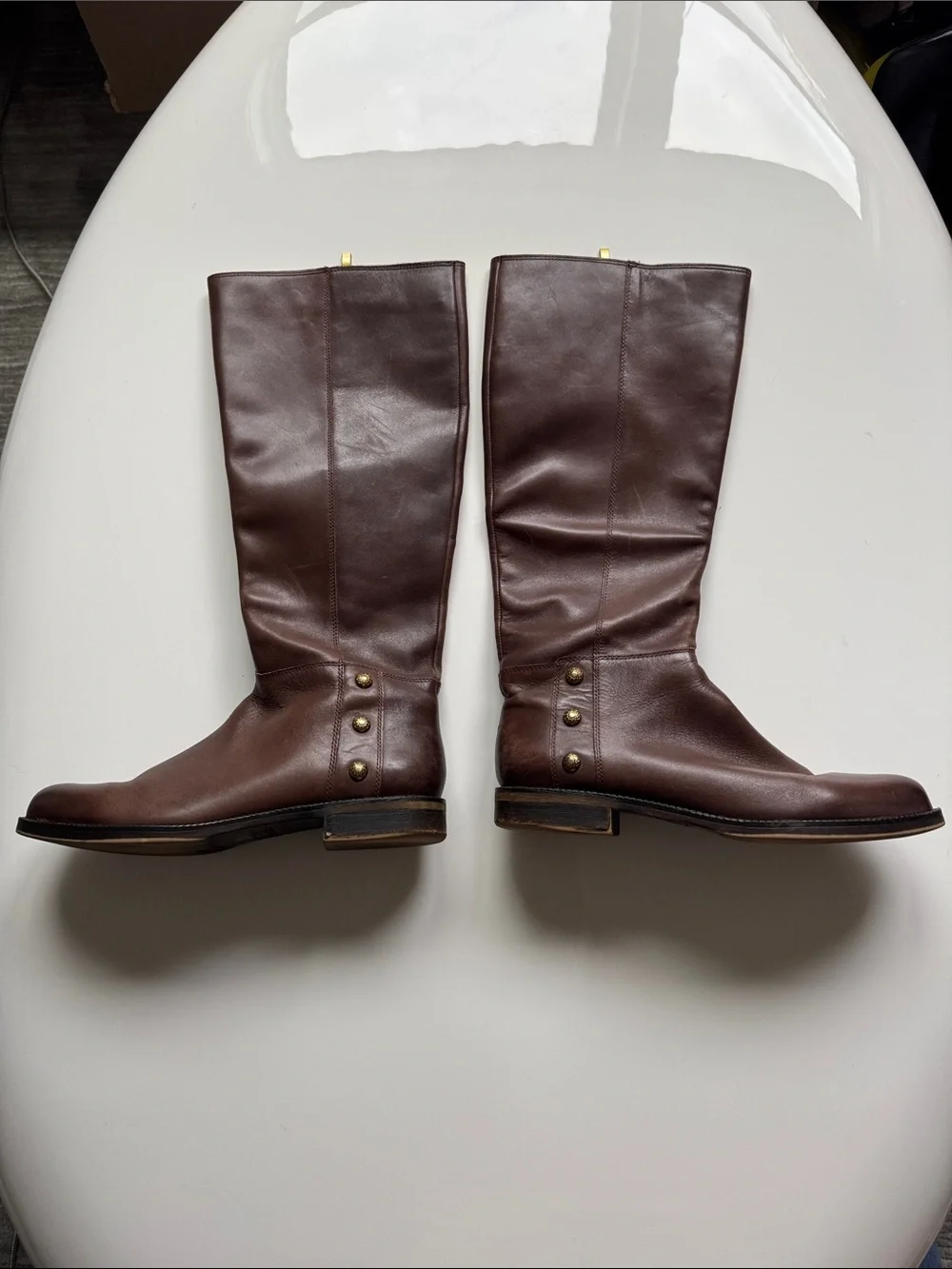 Franco Sarto Brown Leather Over-the-Knee Riding Boots